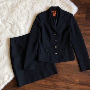Tory Burch Suit Skirt Set Charcoal Gray